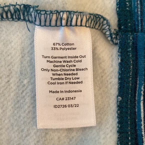 T by Talbots L/S Funnel Neck Spacedye Sweatshirt Teal Size Medium - Picture 7 of 9